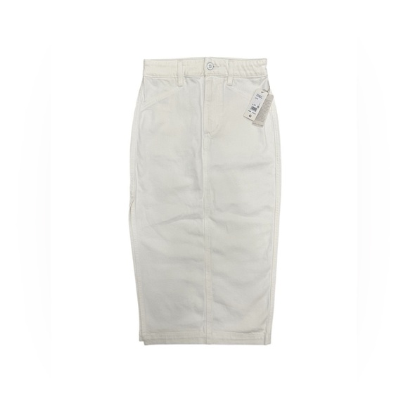 FAVORITE DAUGHTER Denim Midi Skirt The Mischa Leche White Size 24 $218 MSRP NWT - Picture 7 of 15